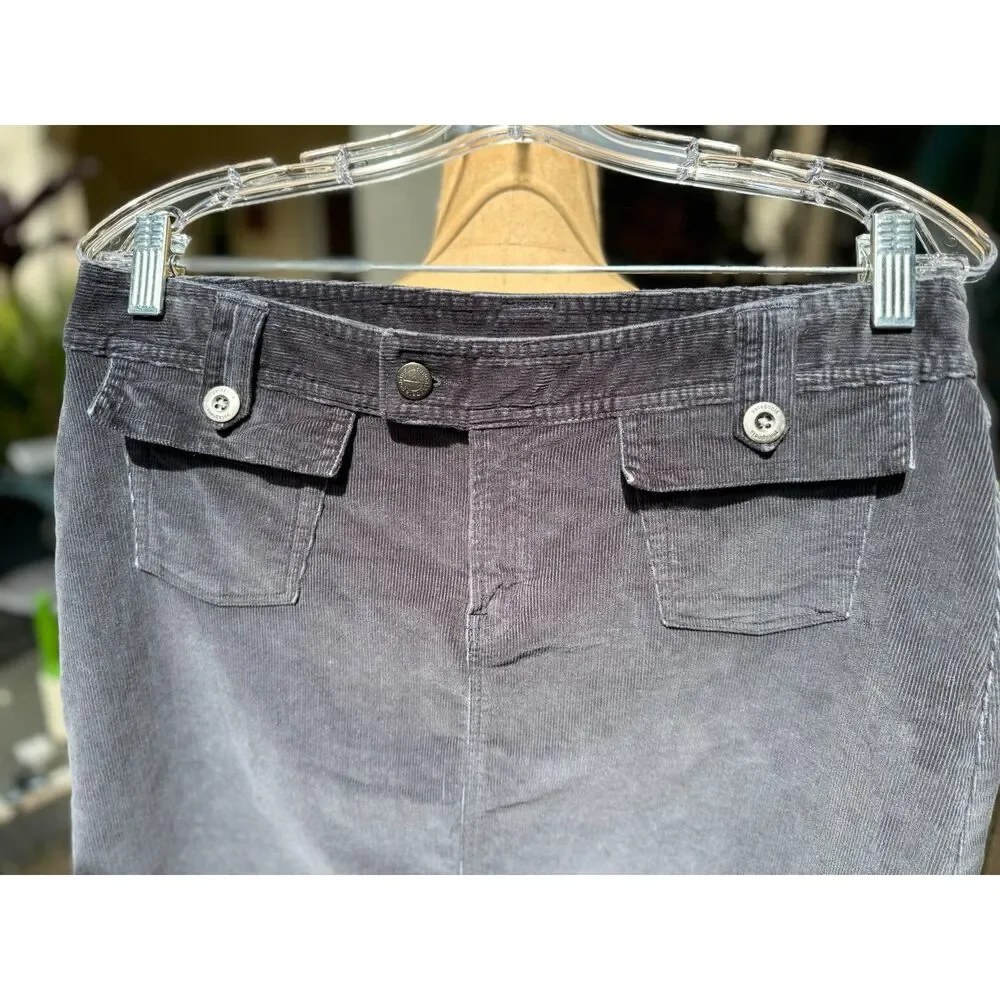Patagonia Dark Grey Organic Cotton Corduroy 4 Pocket Mini Skirt Size 10